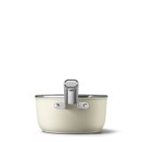  Quánh nồi chống dính 20cm có nắp màu kem hiệu Smeg, Model SPF2012CRM 