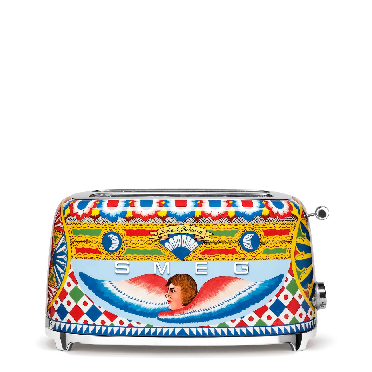  Máy nướng bánh mì họa tiết màu đỏ hiệu Smeg TSF02DGEU 