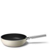  Chảo xào cán dài chống dính 30cm không nắp màu kem hiệu Smeg, Model WOF3002CRM 