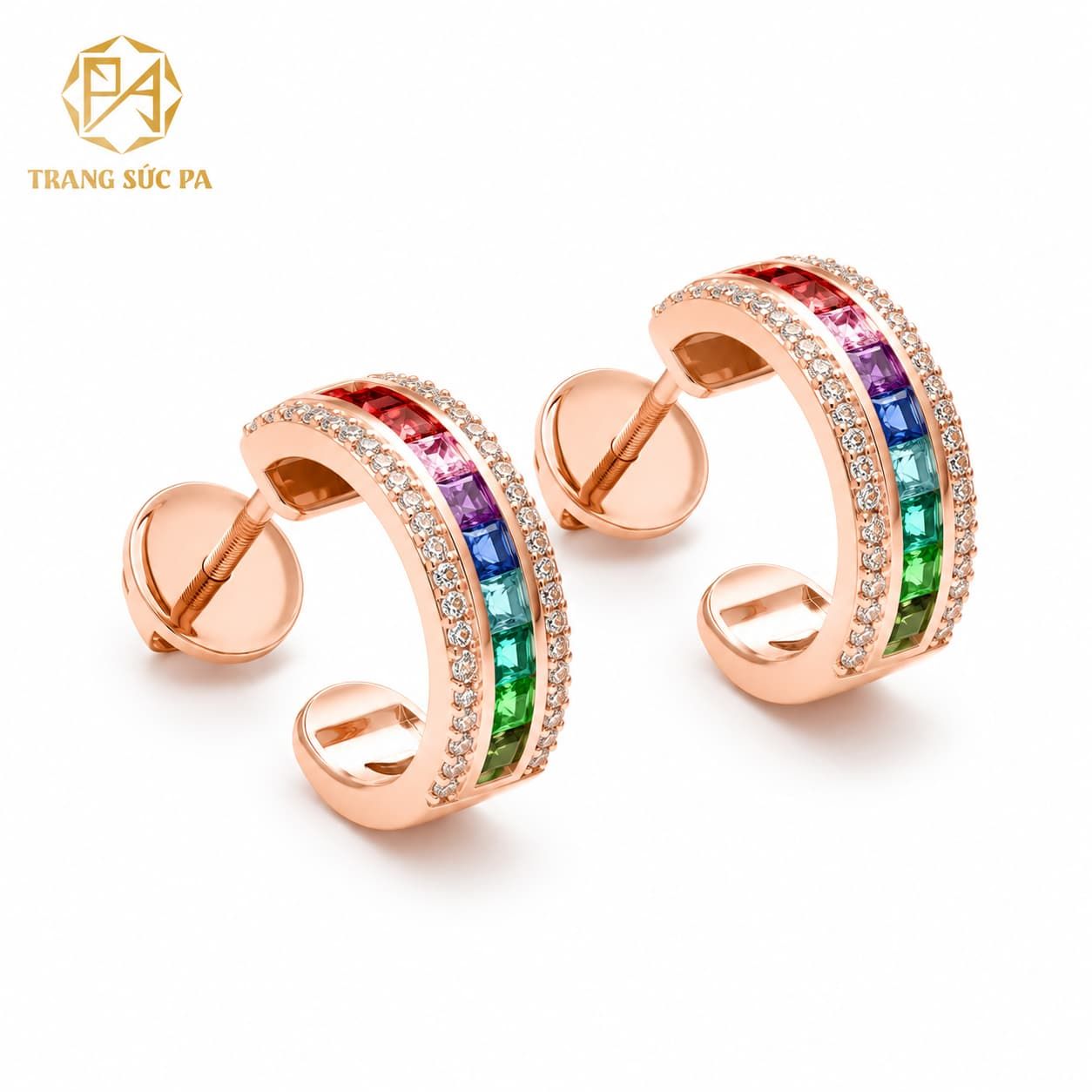  Bông Tai Tennis Nữ Cầu Vồng EG0043 