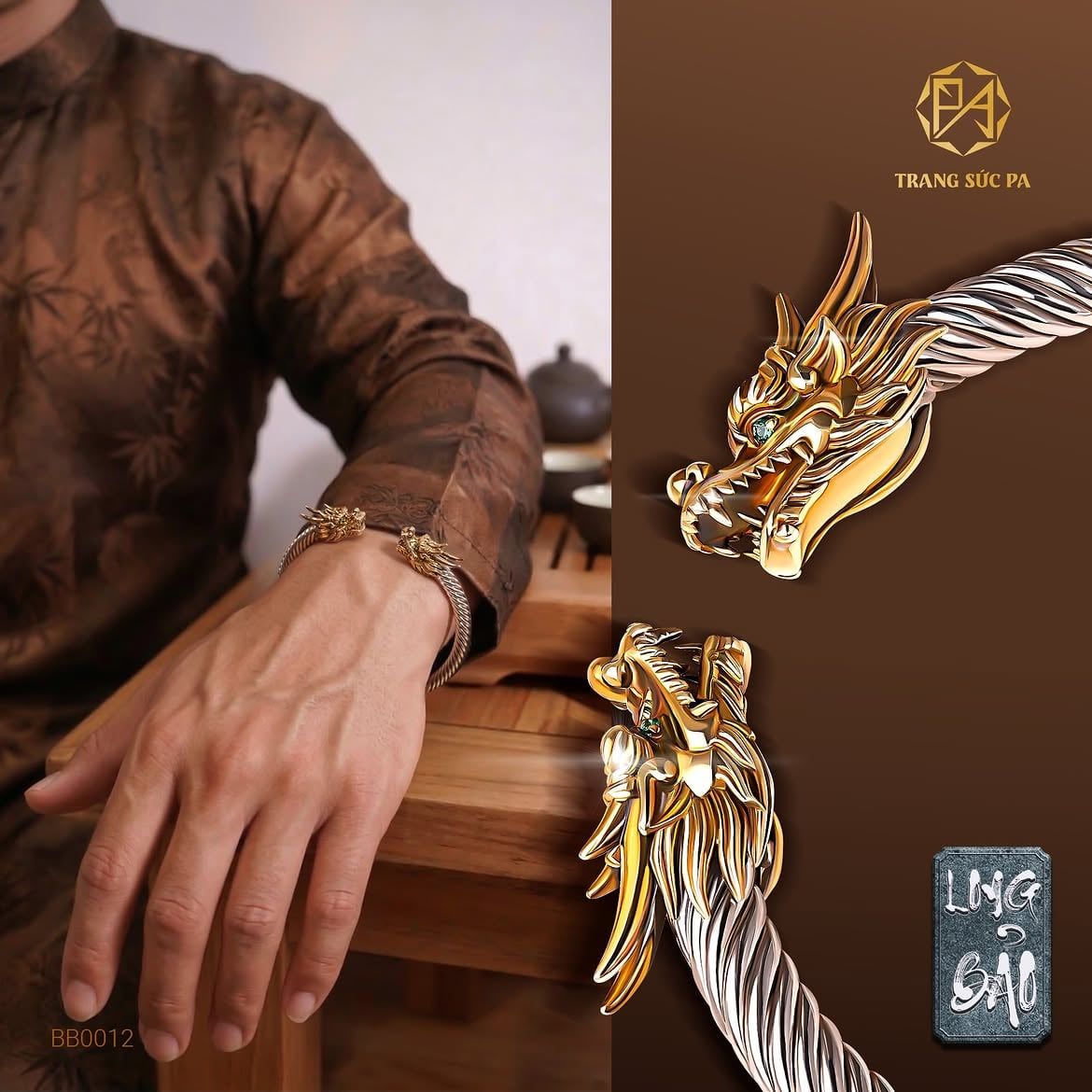  Kiềng Tay Nam Song Long BB0012 
