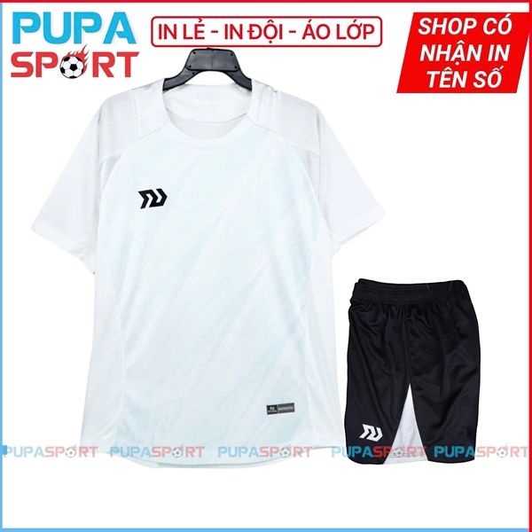 Bulball Crystal - Áo bóng đá không logo vải Bul Air cao cấp - TRẮNG