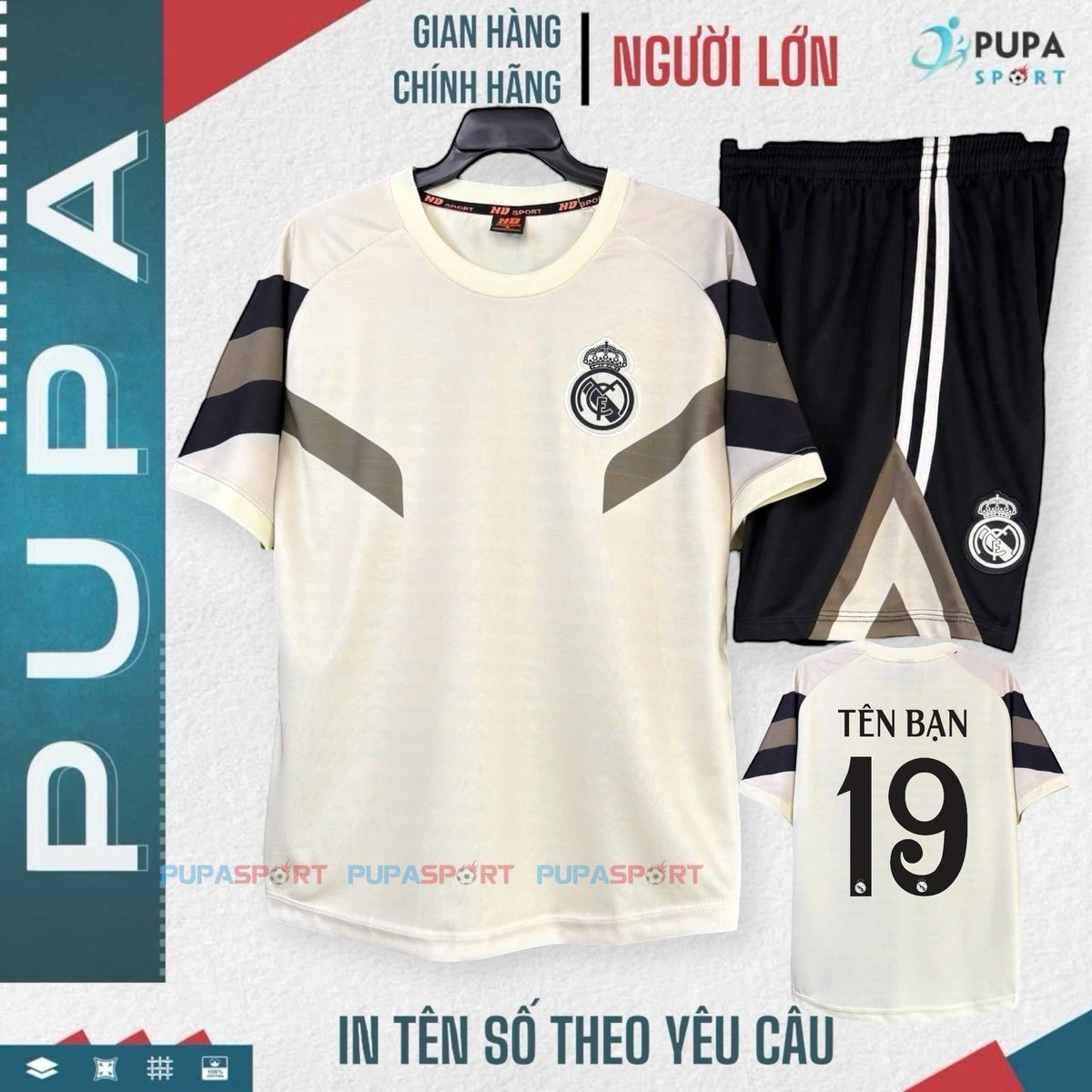 Áo Đấu Real Madrid Kem
