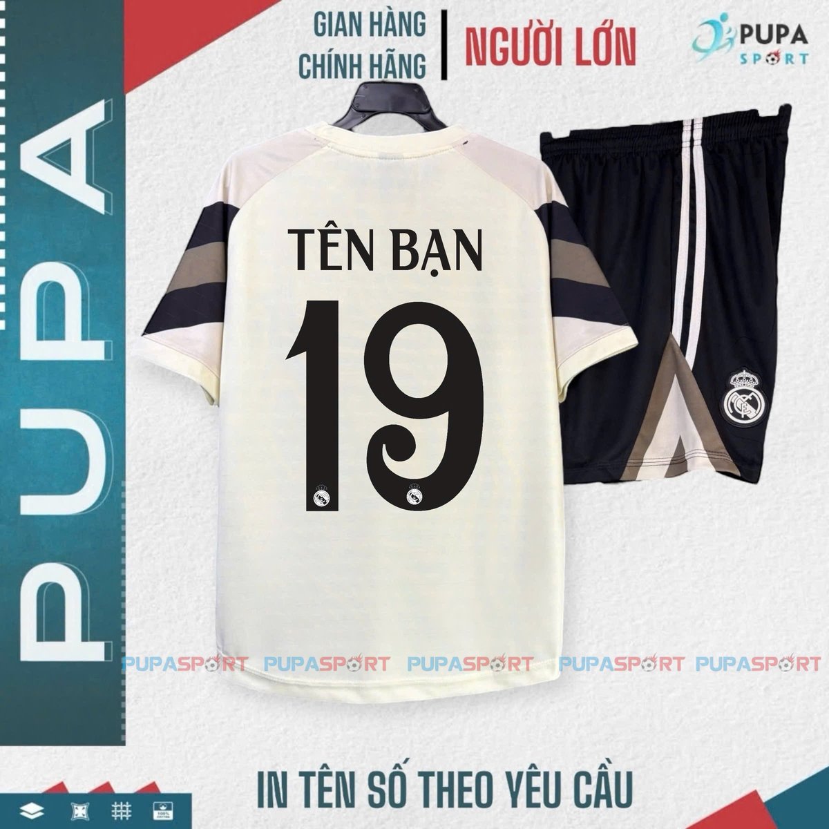 Áo Đấu Real Madrid Kem