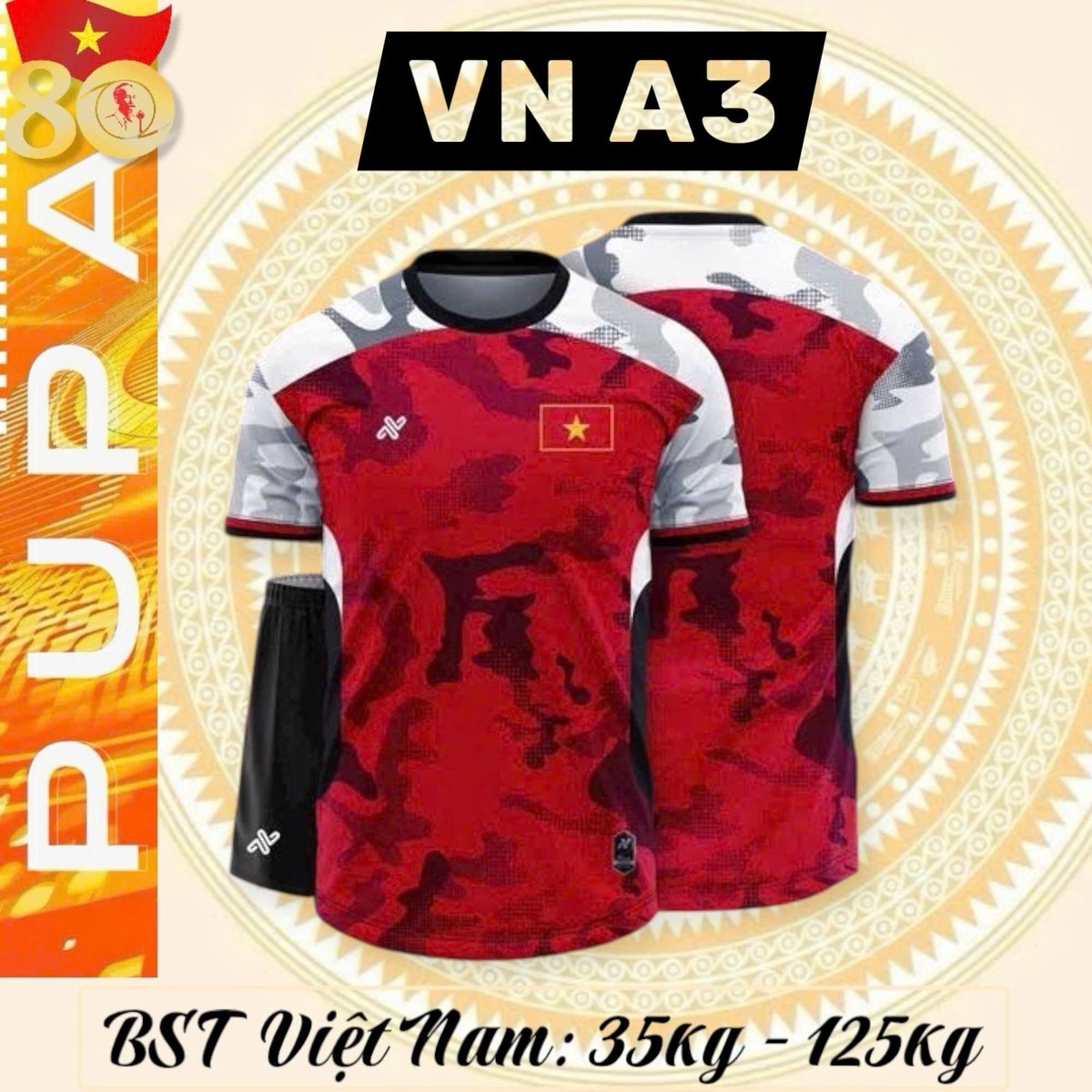 Bộ BIGSIZE Việt Nam Đỏ Đen Loang