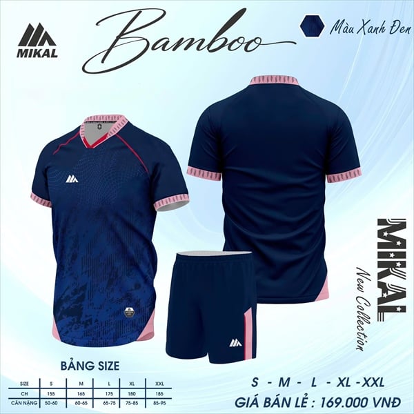 MIAKL - BỘ KHÔNG LOGO BAMBO - XANH ĐEN