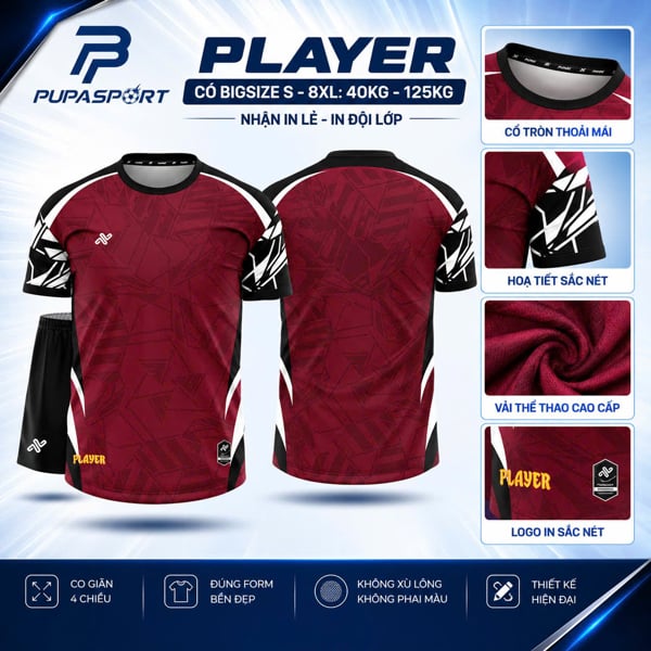 AMAC - BỘ KHÔNG LOGO PLAYER - MÀU BÃ TRẦU