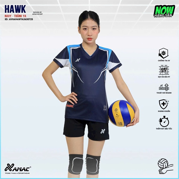 AMAC - BỘ BÓNG CHUYỀN - BC HAWK ( NỮ ) - MÀU XANH ĐEN