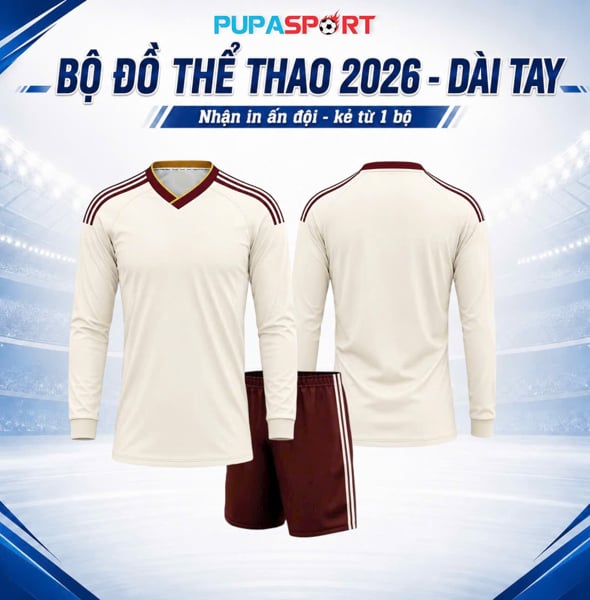 HP - ÁO TAY DÀI TUYỂN TBN KEM ( 2 SAO ) - MÀU KEM