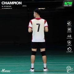 AMAC - BỘ BÓNG CHUYỀN - CHAMPION ( NAM ) - MÀU BE ĐỎ