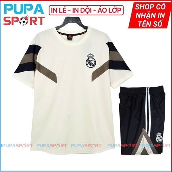 HD - CLB Real 25/26 vải mè S cao cấp - Kem Sọc