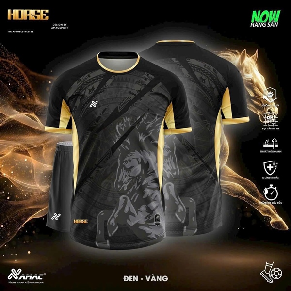 AMAC - BỘ KHÔNG LOGO HORSE - MÀU ĐEN