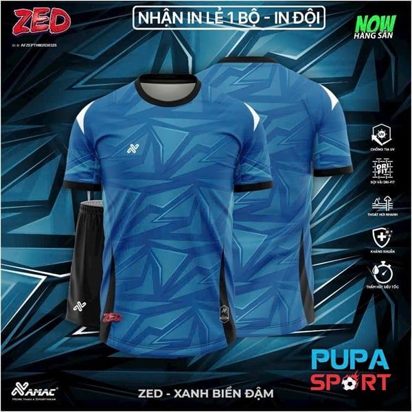 AMAC - BỘ KHÔNG LOGO - ZED - XANH BIỂN ĐẬM