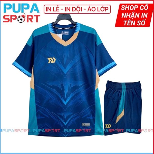 BULBALL - PREDATOR 5 - XANH LÔNG CÔNG - Bộ Ko logo vải Bul Air cao cấp