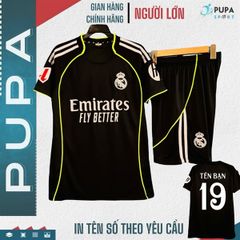 JP - Clb Real Marid Đen Viền Xanh Chuối 25/26