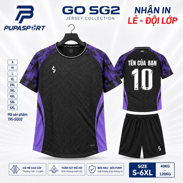 BULBAL - ÁO KHÔNG LOGO GO SG2 - MÀU ĐEN TÍM