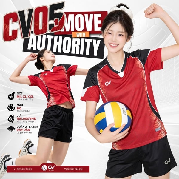 RIKI - BỘ BÓNG CHUYỀN CV05 ĐỎ ( NỮ )