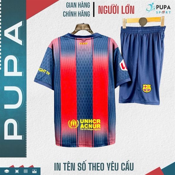 HD - CLB BARCA SÂN NHÀ 25/26 vải mè hàn - SỌC XANH ĐỎ 25/26