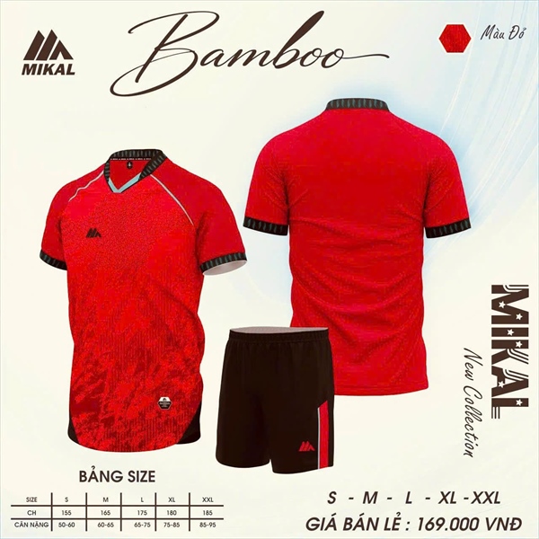 MIAKL - BỘ KHÔNG LOGO BAMBO - ĐỎ