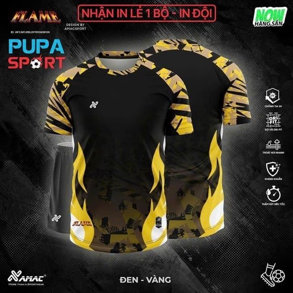 AMAC - BỘ KHÔNG LOGO FLAME - ĐEN VÀNG