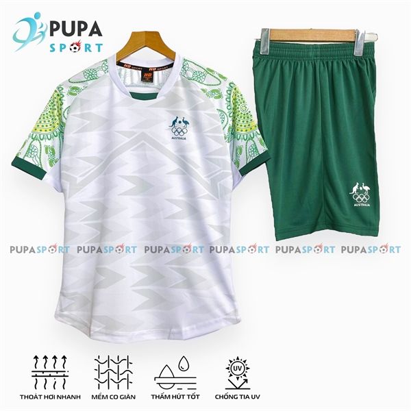 Tuyển ÚC OLYMPIC 2025 vải mè Hàn HD - TRẮNG