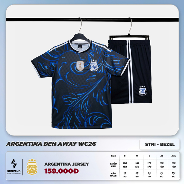 STRIVEND - TUYỂN ARGENTINA KHÁCH WC - ĐEN