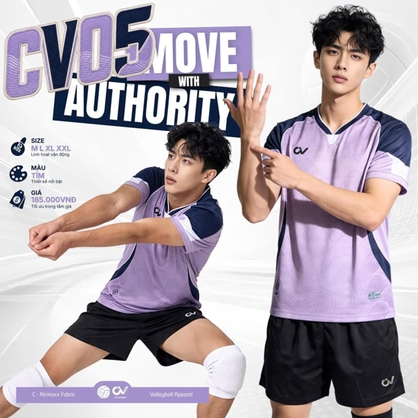 RIKI - BỘ BÓNG CHUYỀN CV05 TÍM ( NAM )