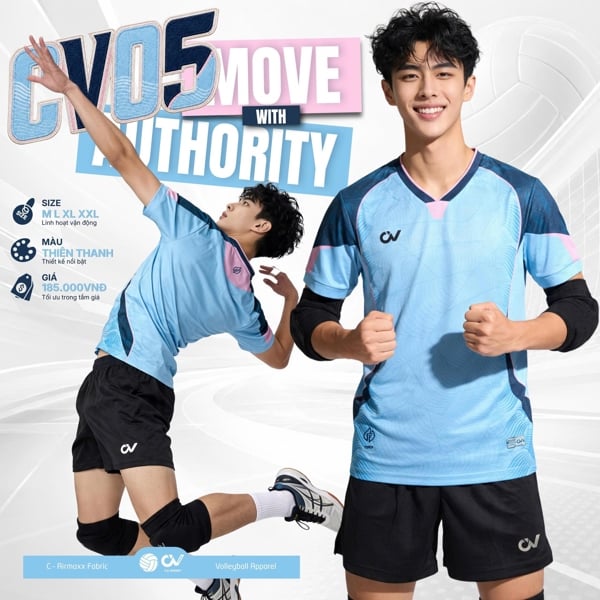 RIKI - BỘ BÓNG CHUYỀN CV05 XANH BIỂN ( NAM )