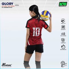 AMAC - BỘ BÓNG CHUYỀN - GLORY ( NỮ )- MÀU ĐỎ ĐẬM