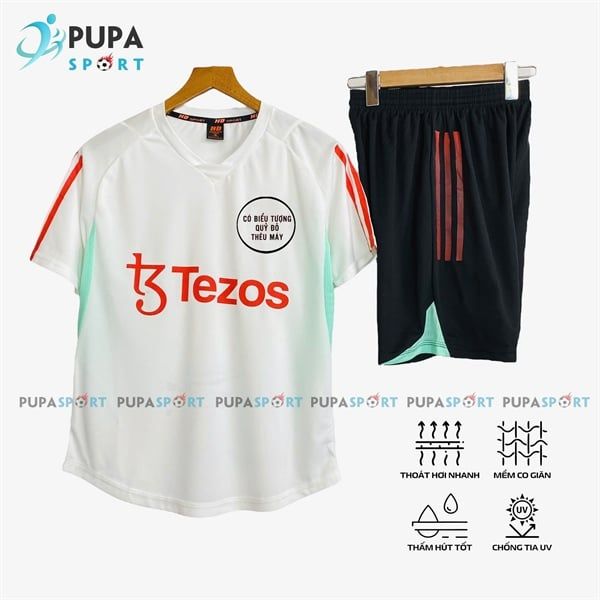 CLB MU 2024 Tezos vải mè Hàn HD - TRẮNG QUẦN ĐEN