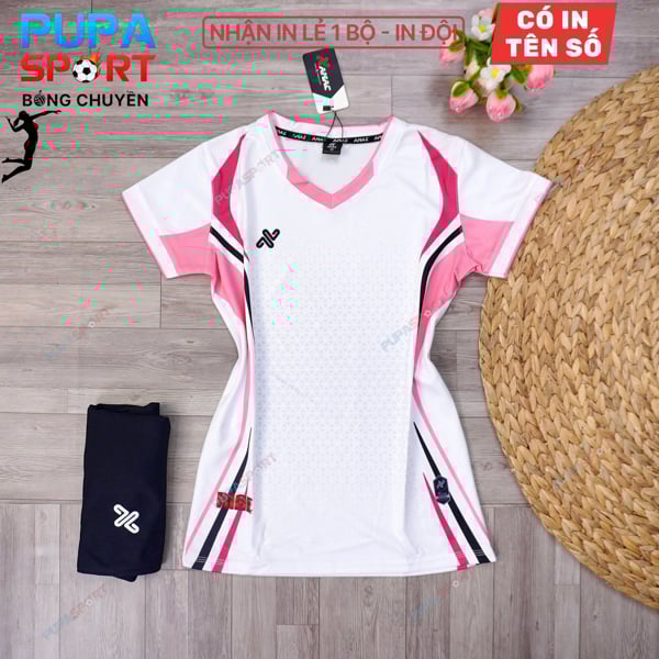 AMAC - BỘ BÓNG CHUYỀN - RISE ( NỮ ) - MÀU TRẮNG PHẤN SEN