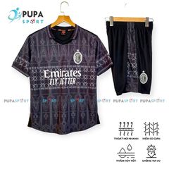 CLB AC MILAN 2024 vải mè Hàn HD - ĐEN CỔ