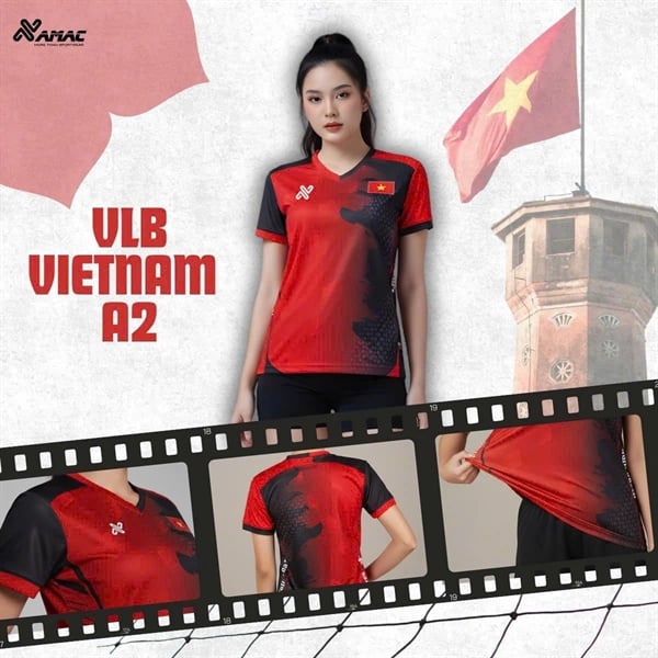 AMAC - BỘ BÓNG CHUYỀN - VLB VIỆT NAM A2 ( NỮ ) - MÀU ĐỎ ĐEN
