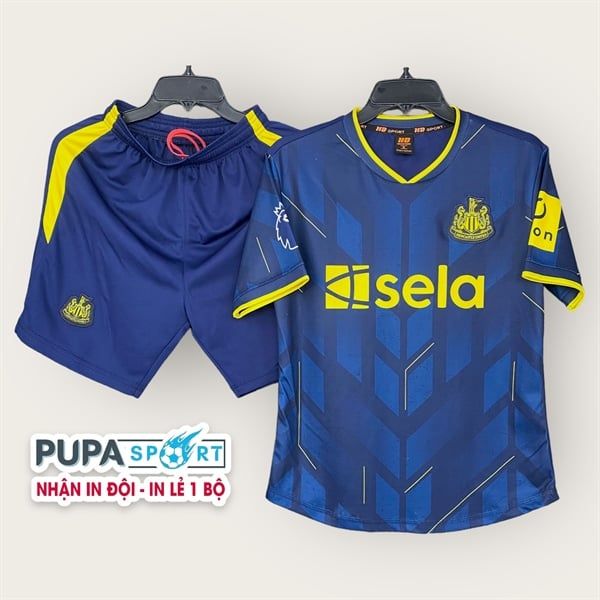 Quần áo bóng đá New Castle vải mè hàn TỐT- Xanh dương