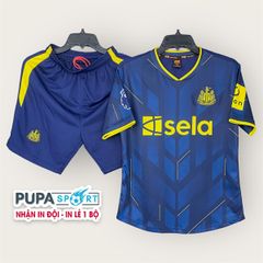 Quần áo bóng đá New Castle vải mè hàn TỐT- Xanh dương