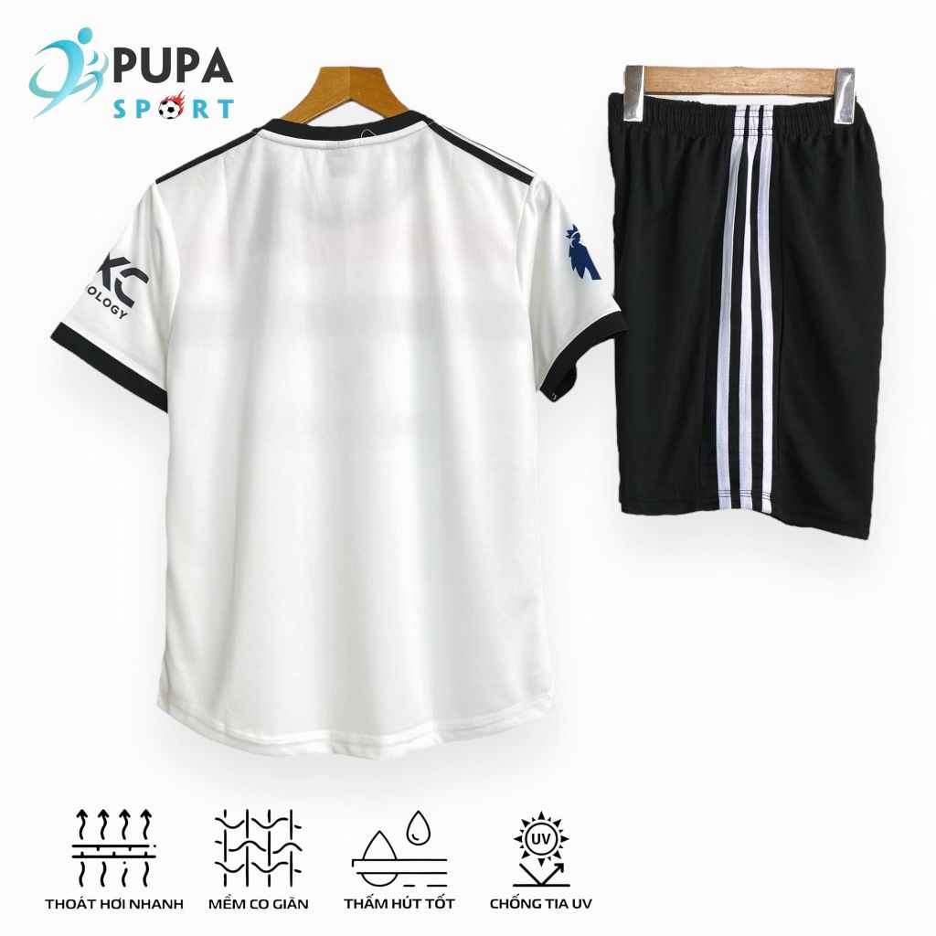 Bộ Đồ Đá Banh Dk/Hd, Mờ U 24/25 Sân Khách Màu Trắng Cổ Tròn, Vải Thun Mè Hàn Quốc, Áo Bóng Đá Nam Nữ Pupasport Top Unisex Quần Áo Thun