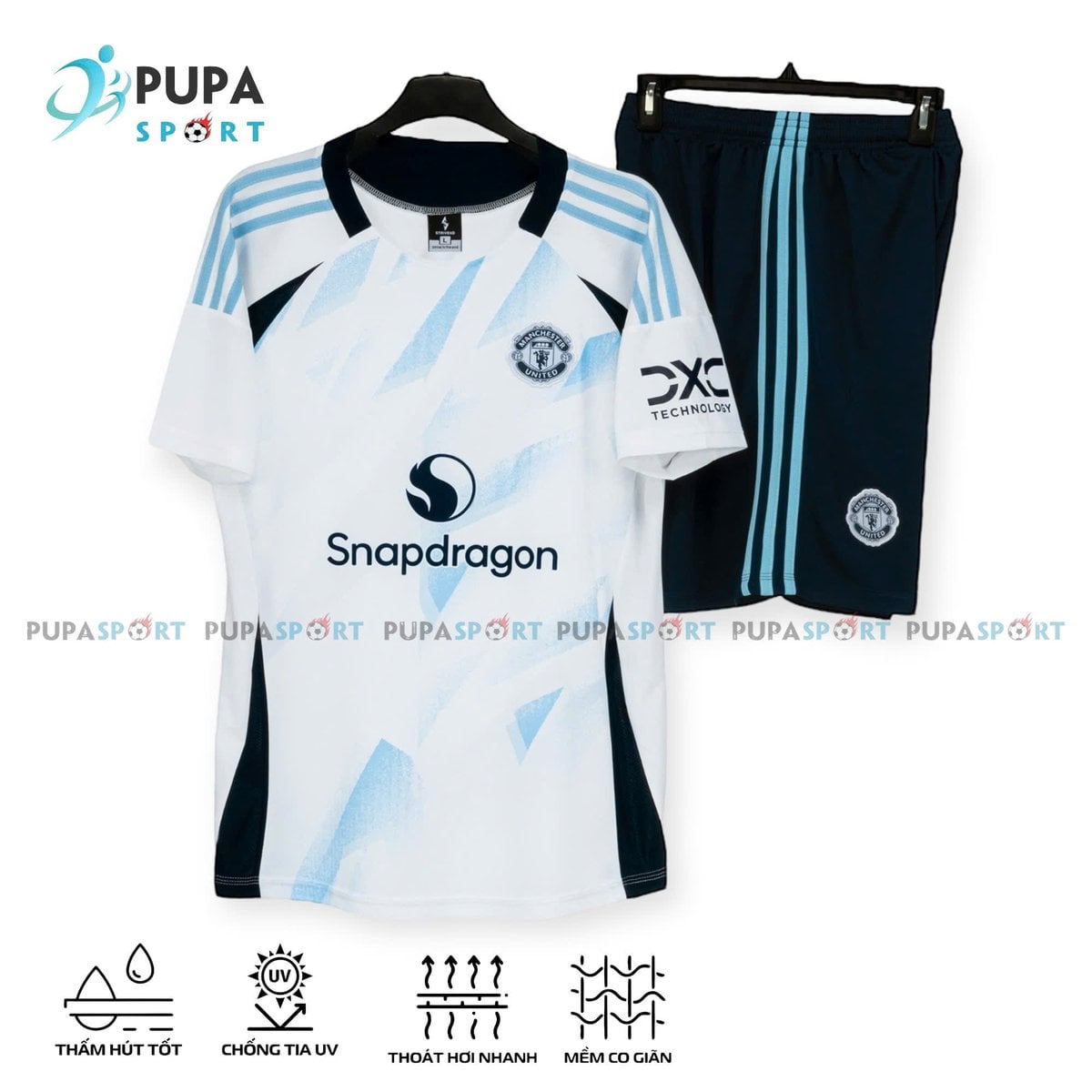 STRIVEND - CLB MU 2025 vải mè cao cấp - TRẮNG LOANG