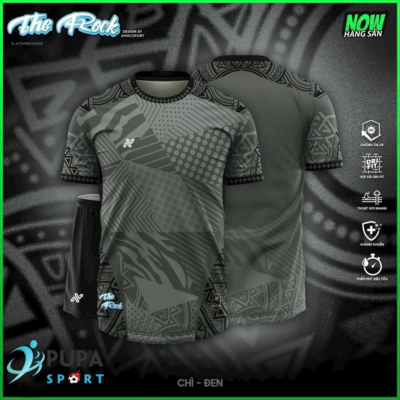 Bộ BIGSIZE The Rock Đen Chì