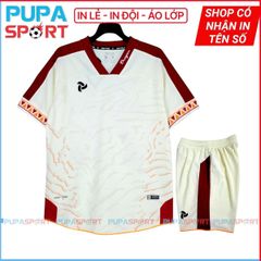 JP DRAGON II - KEM ĐỎ - Áo bóng đá không logo vải thun lạnh cao cấp