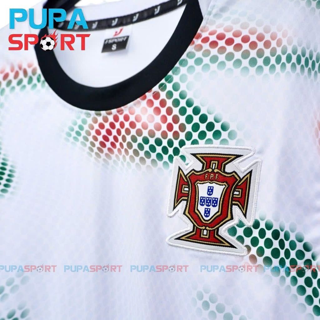 JP - Tuyển Bồ Đào Nha sân khách 2025 thun lạnh cao cấp - TRẮNG LOANG CỔ TRÒN