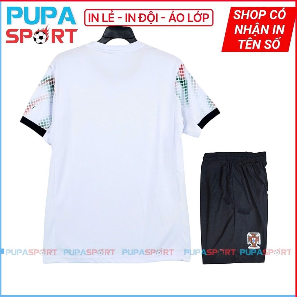 JP - Tuyển Bồ Đào Nha sân khách 2025 thun lạnh cao cấp - TRẮNG LOANG CỔ TRÒN
