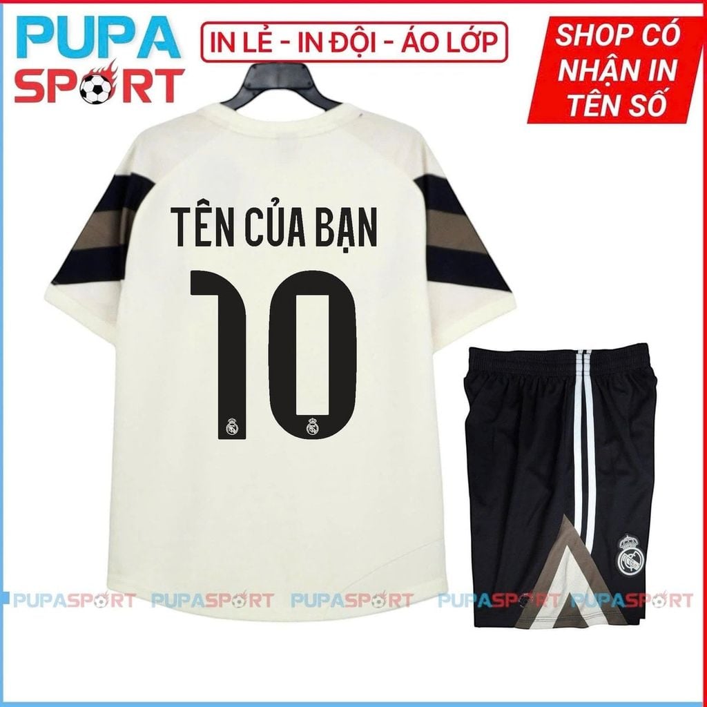 HD - CLB Real 25/26 vải mè S cao cấp - Kem Sọc