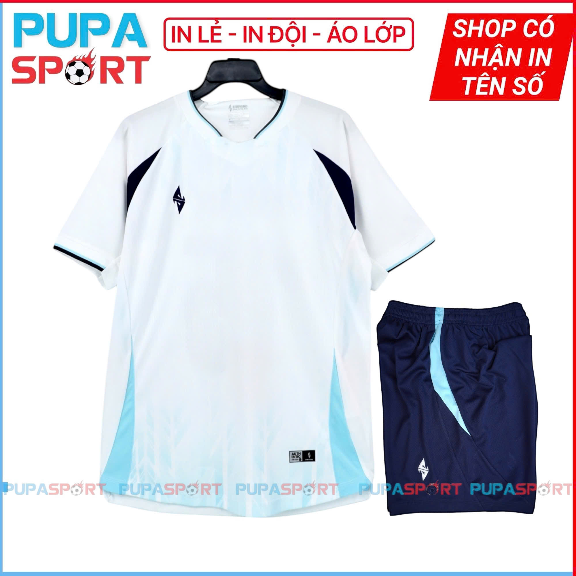 STRIVEND V5 - Bộ Không Logo V5 vải Stri Bezel cao cấp - TRẮNG XANH