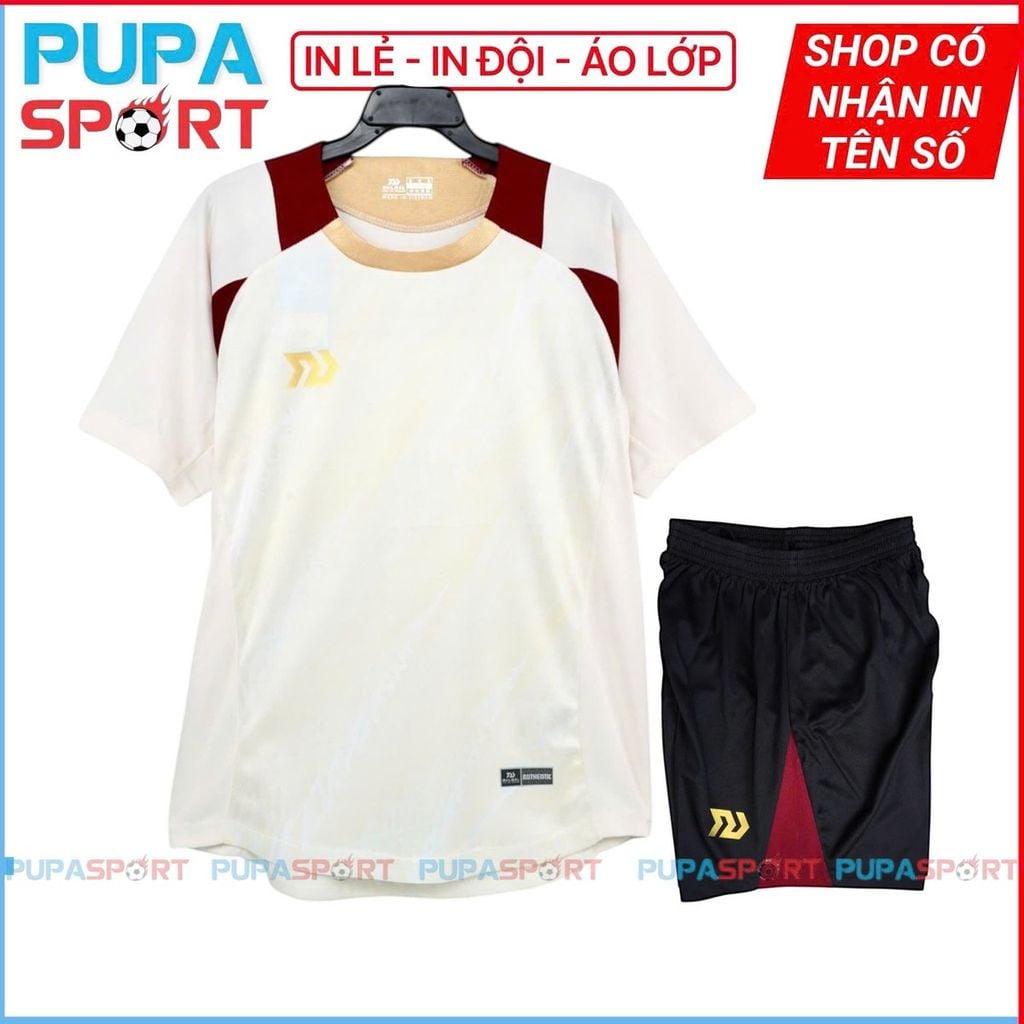 Bulball Crystal - Áo bóng đá không logo vải Bul Air cao cấp - KEM