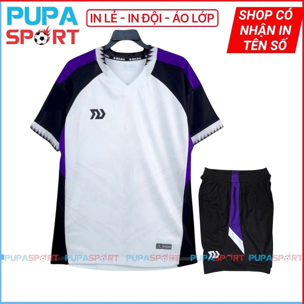 BULBALL - PREDATOR 5 - TRẮNG - Bộ Ko logo vải Bul Air cao cấp