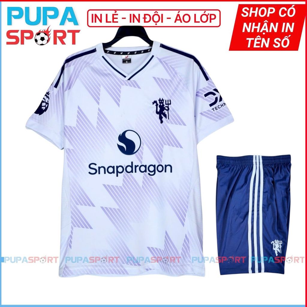 JP - CLB MU 2025 vải thun lạnh cao cấp - TRẮNG TÍM