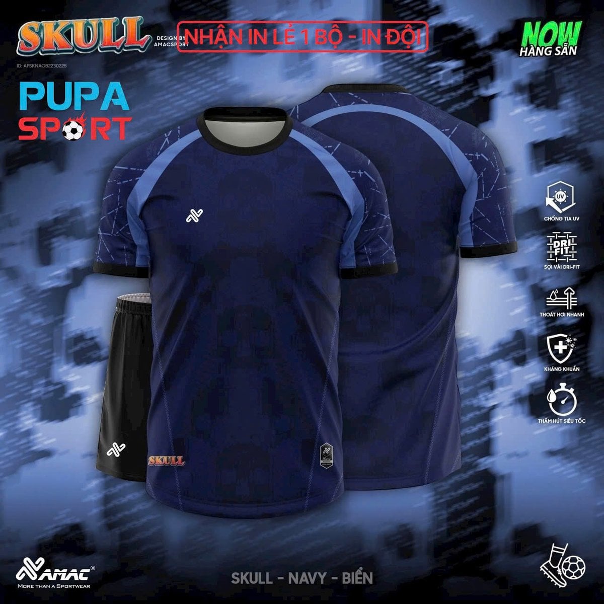 AMAC - SKULL - XANH NAVY