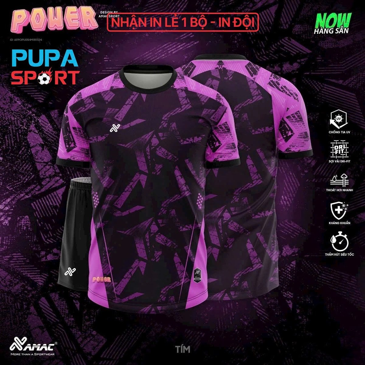 AMAC POWER - Bộ Không Logo - TÍM
