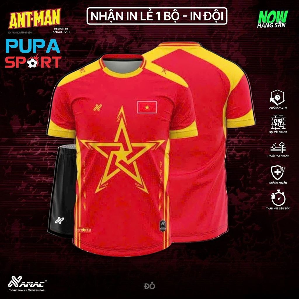 AMAC - BỘ KHÔNG LOGO - VIỆT NAM A8 - MÀU ĐỎ