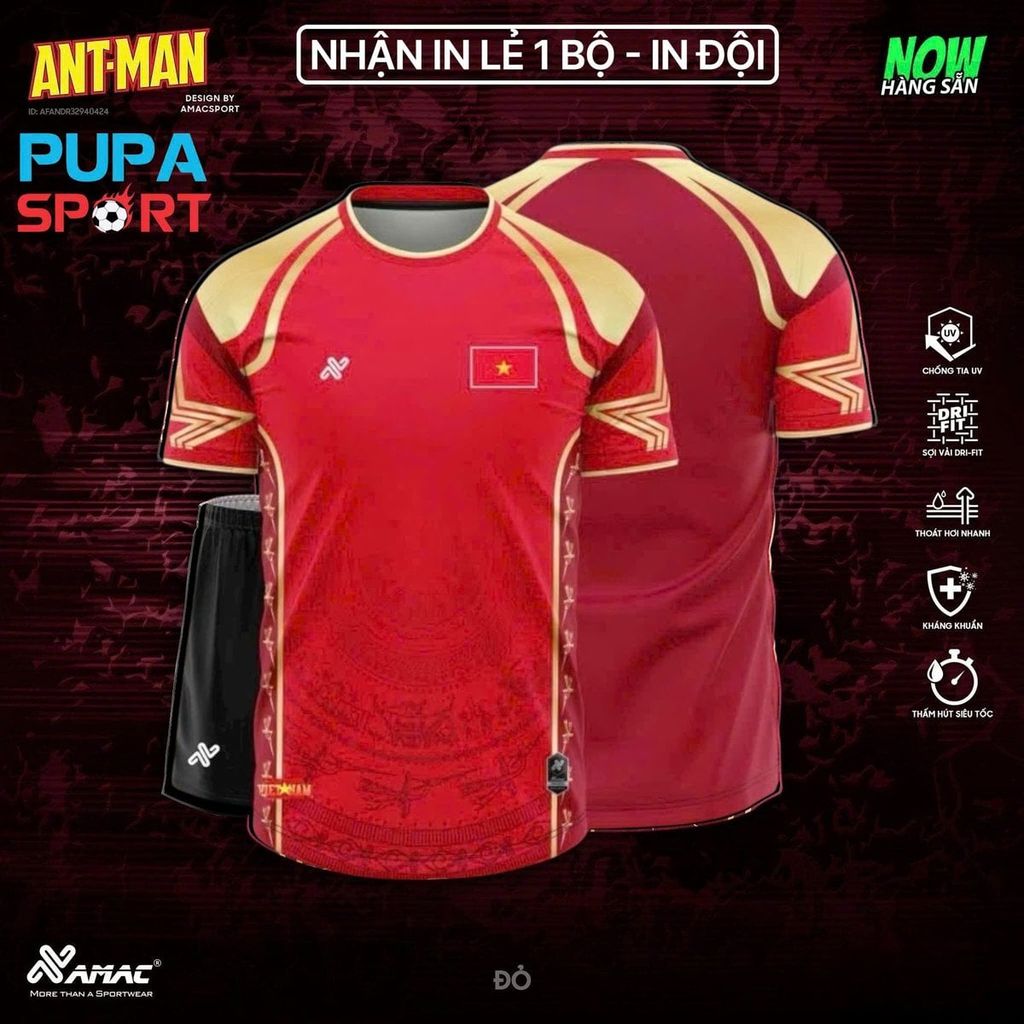 AMAC - BỘ KHÔNG LOGO - VIỆT NAM A7 - MÀU ĐỎ